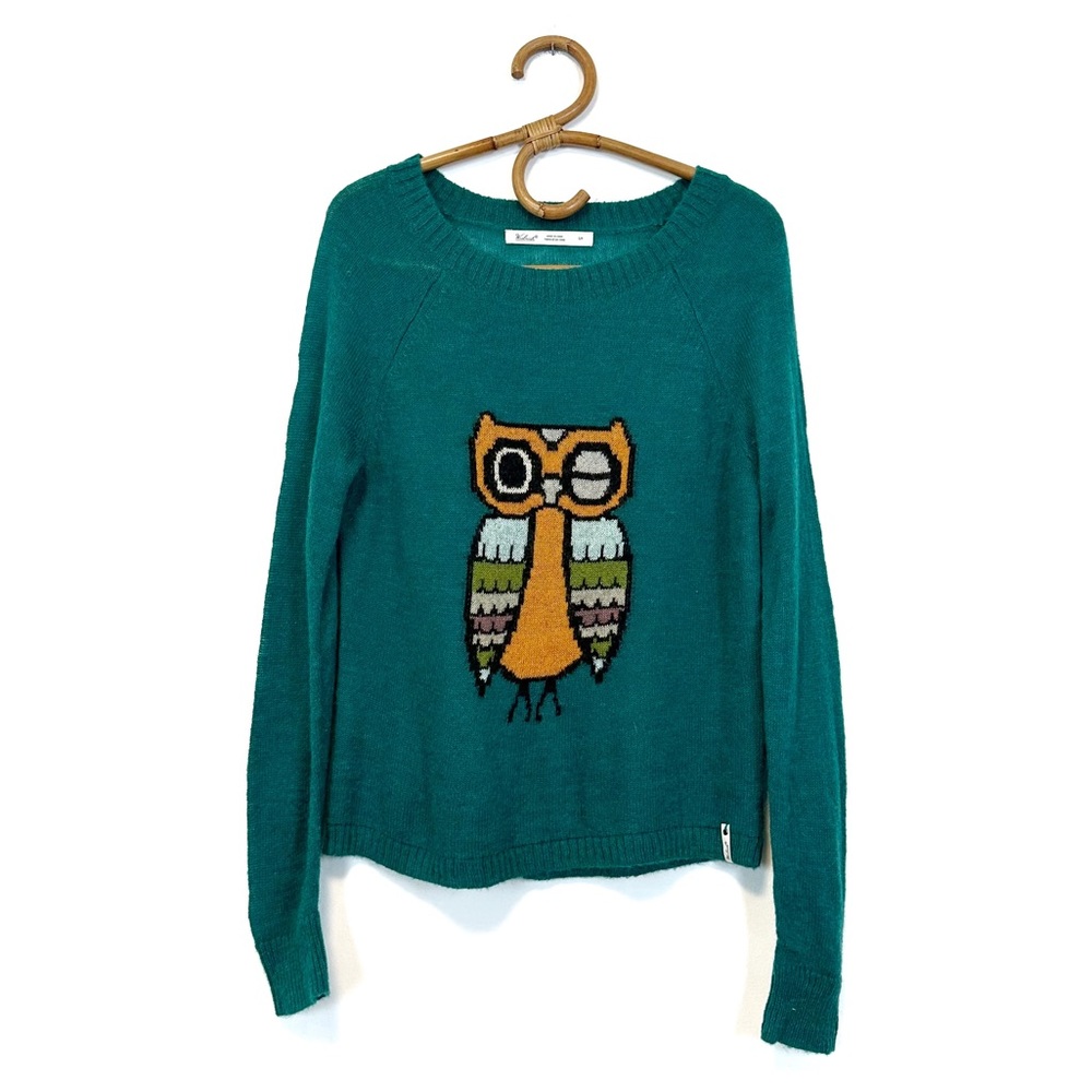 Woolrich | Winking Owl Graphic Knit Sweater Size S‎ Wool Mohair Blend